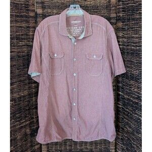 Jeremiah Linen Blend Short Sleeve Button Up Collared Shirt XL Gorpcore Camp Mens